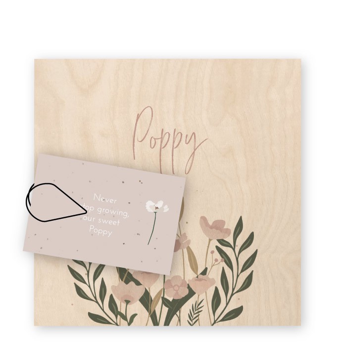 Minilabel liggend bloemen Poppy