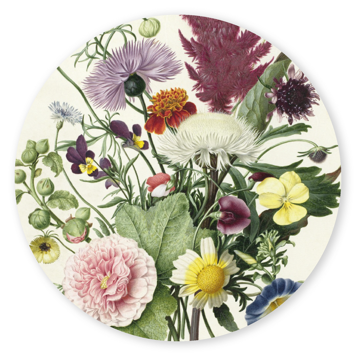 Sluitstickers museum bloemen pampas