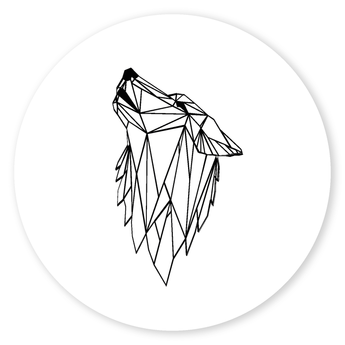 Sluitsticker geometrische wolf Nisse