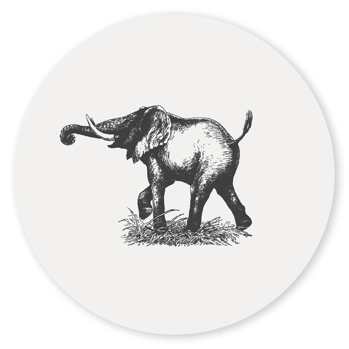 Sluitsticker olifant hand getekend