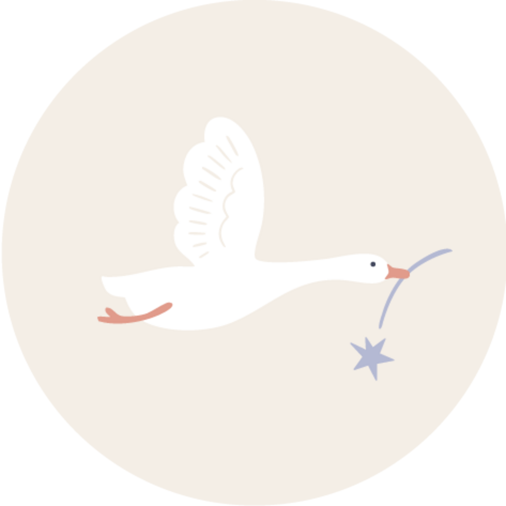 Sluitsticker vliegend gansje blauw