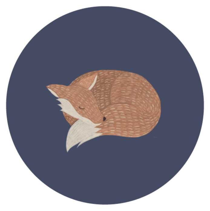 Sluitsticker vosje blauw