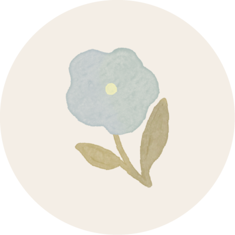 Sluitsticker bloemetje blauw