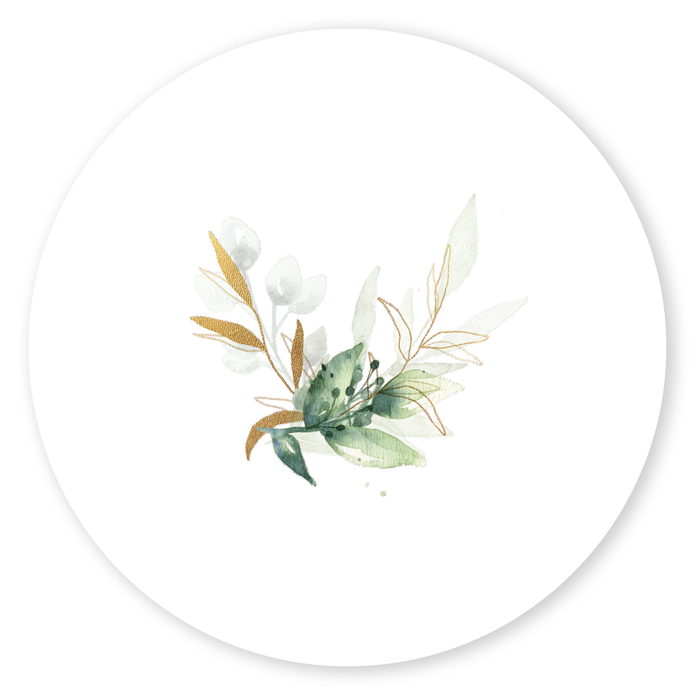 Sluitsticker waterverf botanisch takje