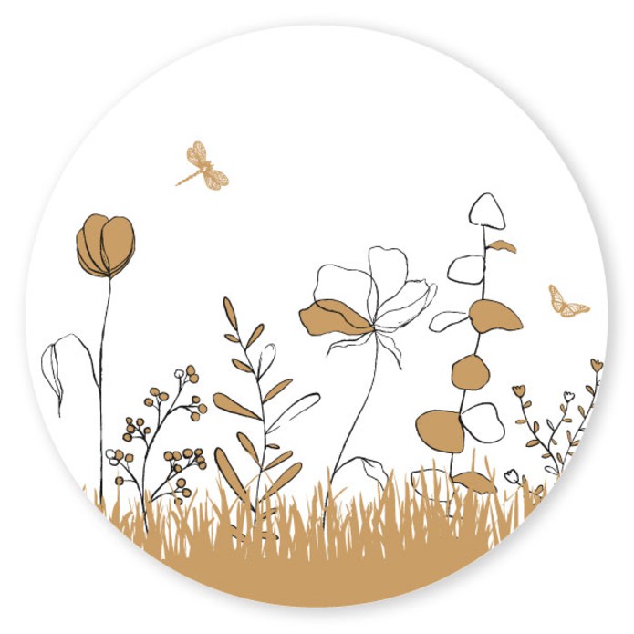 Sluitsticker getekende bloemetjes Abbie