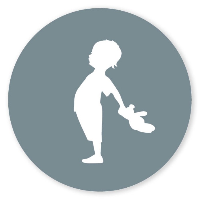 Sluitsticker jongetje met beer