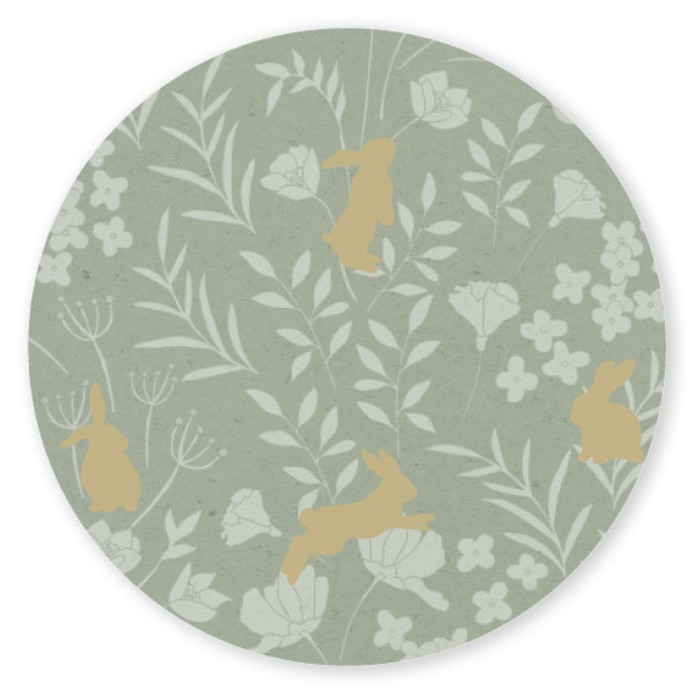 Sluitsticker konijntjes lente Chiel groen