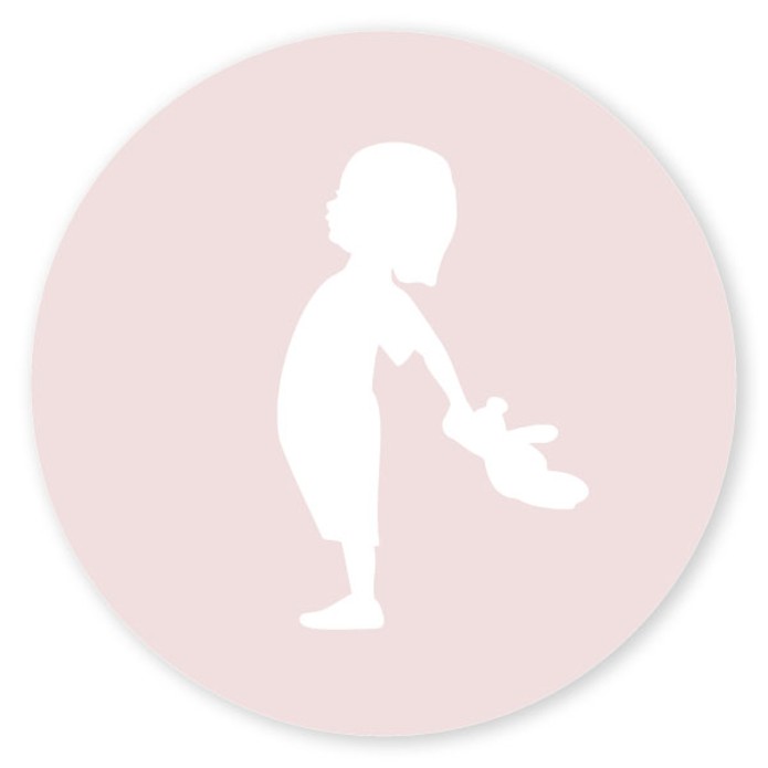 Sluitsticker meisje met beer