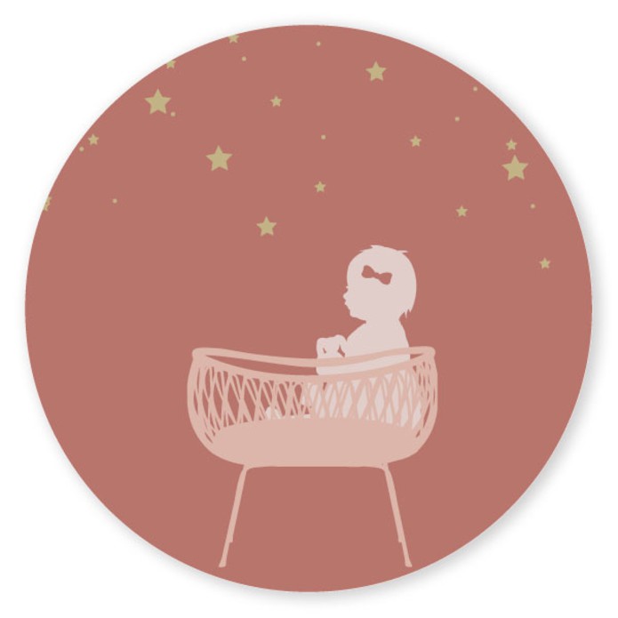 Sluitsticker rotan wiegje Sissey