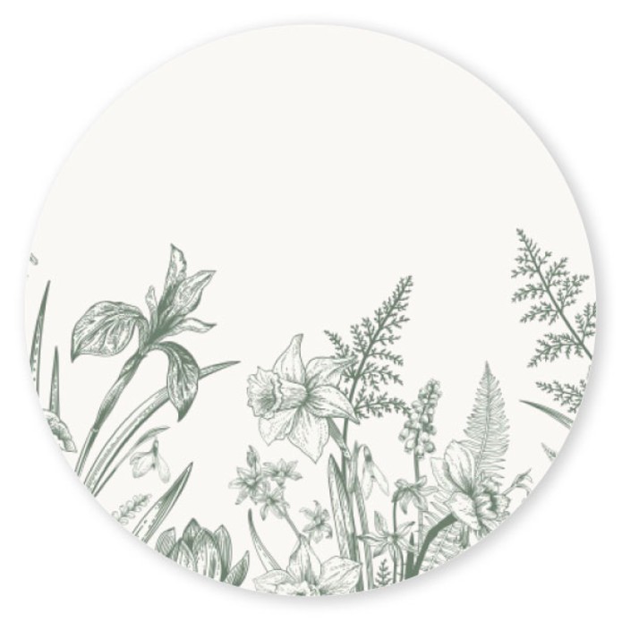 Sluitsticker wilde bloemen Kamiel groen