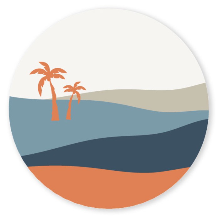 Sluitsticker modern landschap Kenni blauw