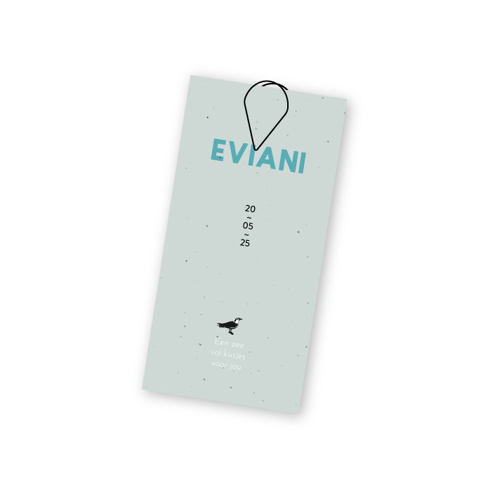 Smal label groeipapier Eviani staand